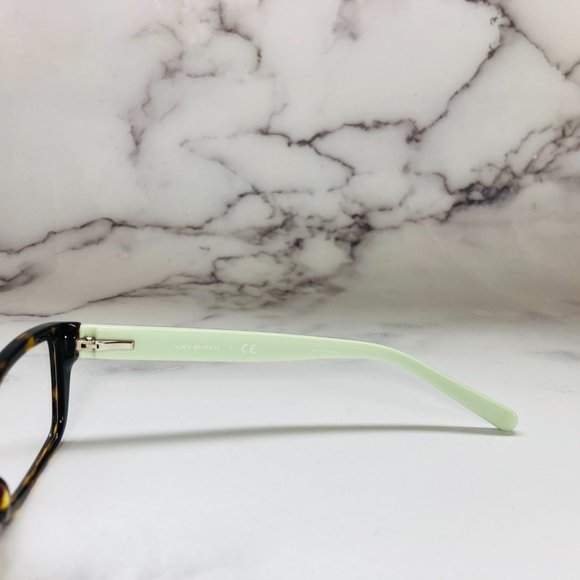 Tory Burch Rectangular Tortoise Brown & Green Mint Eyeglasses Frames NWOT main image 8